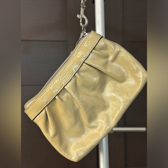 Coach Gold Leather Wristlet - Picture 1 of 9